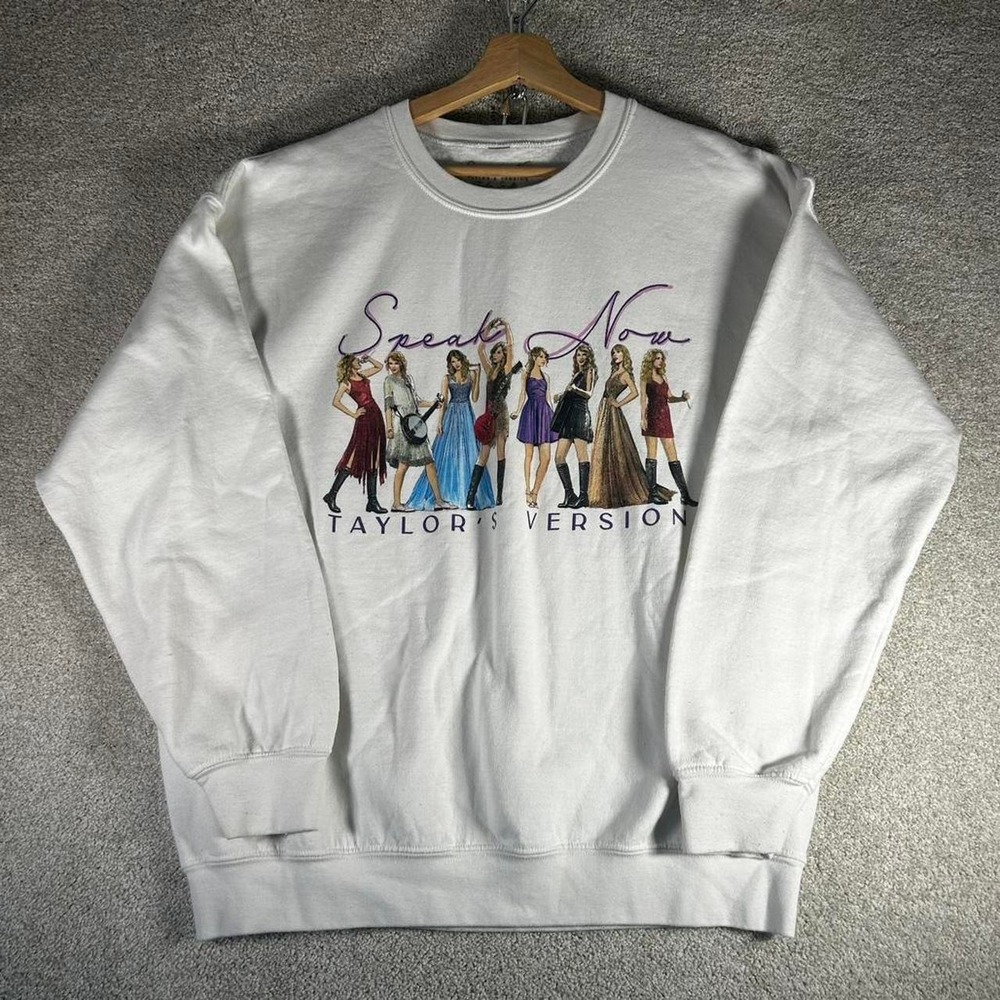 Taylor Swift Speak now Taylor's version white graphic crewneck sweatshirt